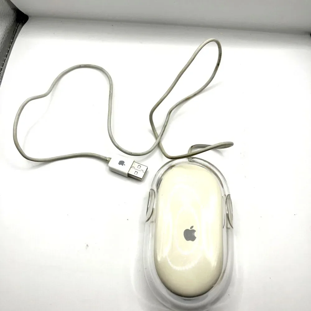Apple Pro Mouse White / Clear USB Wired Optical - Model M5769 Snow